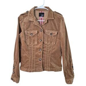 Kut From The Kloth Kyra Jacket Corduroy Jr Sz M Brown Layering Spring Fall Stapl